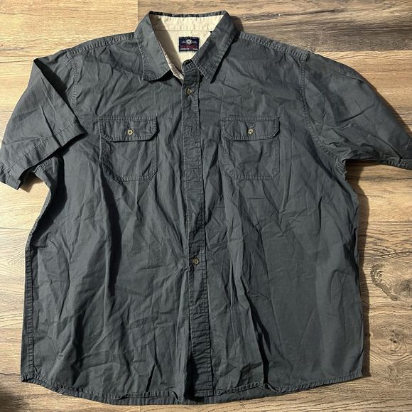 Wrangler Authentics Men’s Short Sleeve Classic Shirt Gray 2XL - Picture 1 of 4